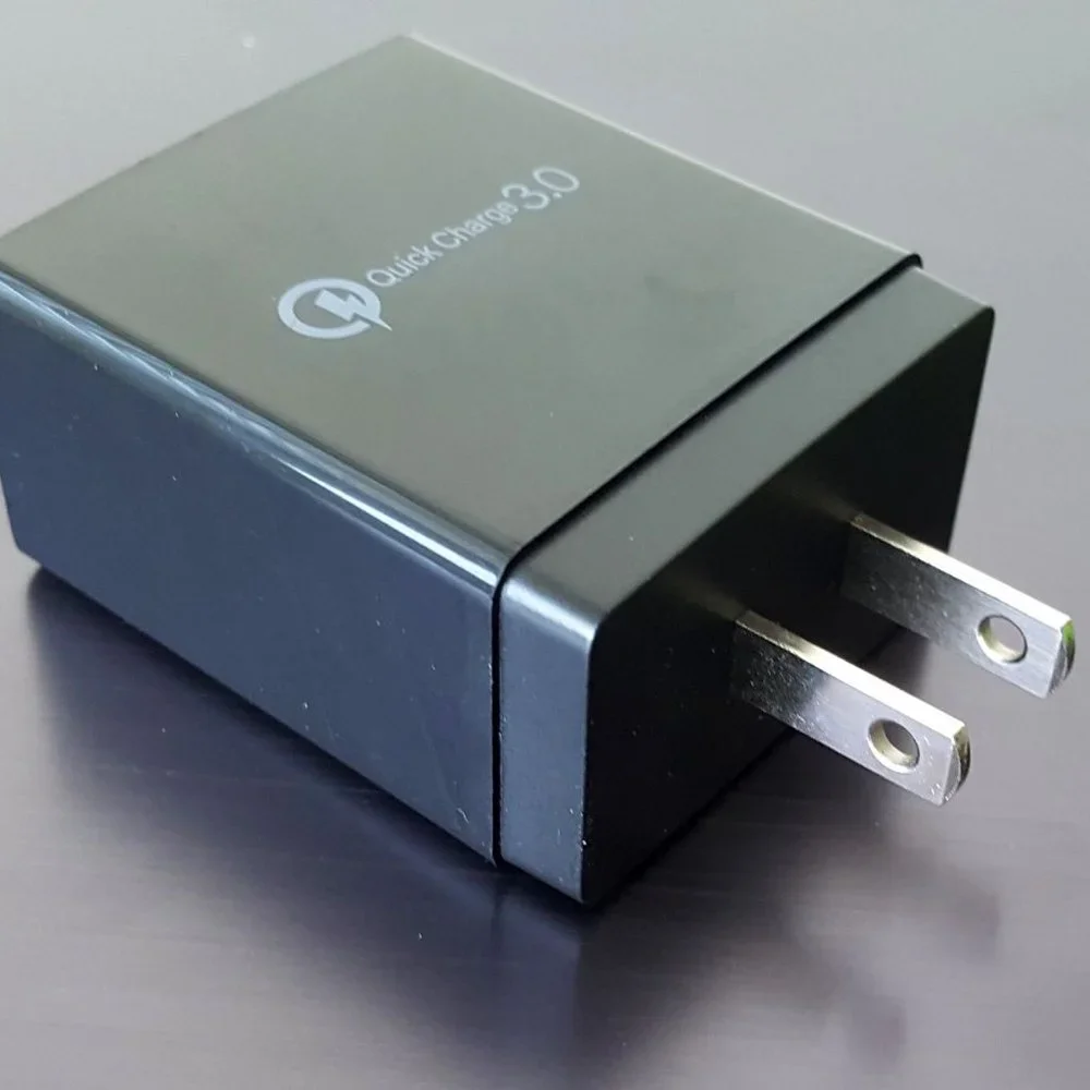 Fast Wall Charger 4 Ports Quick Charge QC 3.0 USB A Black Travel Charger